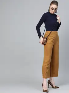 SASSAFRAS Women Navy Blue Solid Top