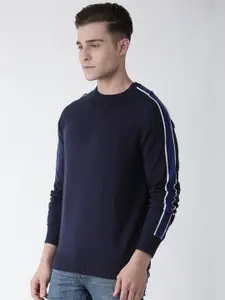 Celio Men Navy Blue Solid Pullover Sweater