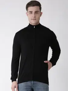Celio Men Black Solid Front-Open Sweater