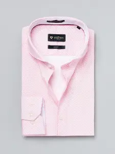 INVICTUS Pink Printed Slim Formal Shirt