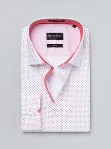 INVICTUS White Printed Slim Sustainable Formal Shirt