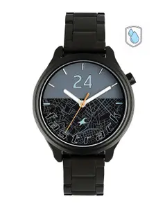 Fastrack Women Grey & Black Analogue Watch 6188NM02