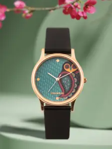 TEAL BY CHUMBAK Women Green Printed Leather Analogue Watch 8907605071126