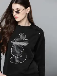 Kook N Keech Disney Women Black Printed Sweatshirt