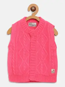 Gini and Jony Boys Pink Cable Knit Cardigan