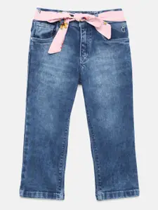 Gini and Jony Girls Blue Straight Fit Mid-Rise Clean Look Jeans