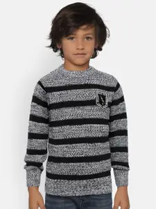 Palm Tree Boys Black & White Striped Pullover Sweater