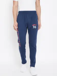 ACTIMAXX ACTIMAXX Men Navy Blue Solid Tapered Fit Signature Track Pants