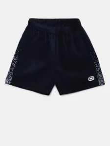 QIDDO Boys Navy Blue Solid Regular Fit Sports Shorts