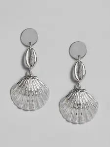 Just Peachy Silver-Plated Shell Design Drop Earrings