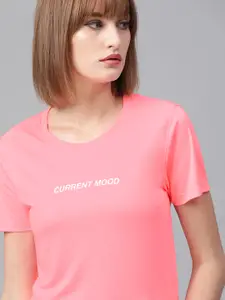 Kook N Keech Women Neon Pink Solid Round Neck T-shirt