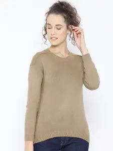 Cayman Women Beige Solid Sweater