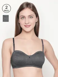 Lady Love Black Solid Non-Wired Non Padded T-shirt Bra LLBR8082