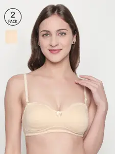 Lady Love Nude-Coloured Solid Non-Wired Non Padded Balconette Bra LLBR8082