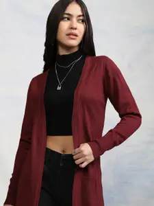 Tokyo Talkies Women Burgundy Front-Open