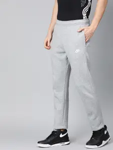Nike Men Grey Solid Straight Fit Track Pants