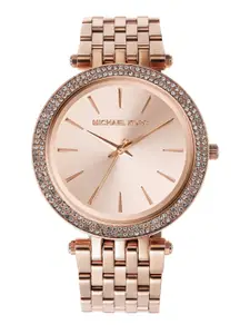 Michael Kors Women Rose Gold-Toned Dial Watch MK3192I