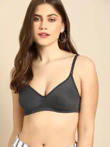 DressBerry Charcoal Grey Solid Non-Wired Non Padded Everyday Bra DB-SOFT-BRA-007B