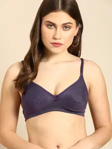 DressBerry Purple Solid Non-Wired Lightly Padded Everyday Bra DB-SOFT-BRA-007A