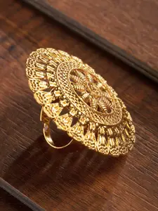 Zaveri Pearls Gold-Plated Adjustable Finger Ring