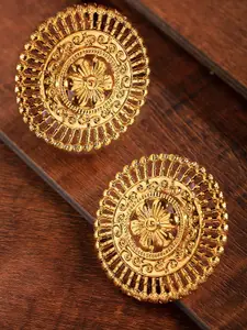 Zaveri Pearls Gold-Plated Circular Filigree Studs
