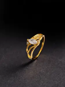 Priyaasi Gold-Plated CZ Studded Finger Ring
