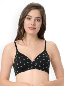 every de by amante Printed Padded Wirefree Carefree Casuals T-Shirt Bra - EB003