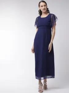 MISH Women Navy Blue Solid Maxi Dress