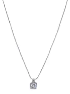 OOMPH Silver-Plated Handcrafted Cubic Zirconia Necklace