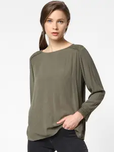 ONLY Women Olive Green Solid Top