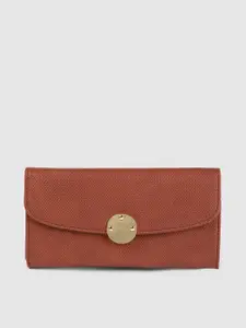 Caprese Women Rust Brown Textured Two Fold Wallet