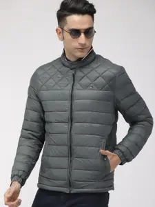 Tommy Hilfiger TH Tech Men Grey Solid Lightweight Insulator Puffer Jacket