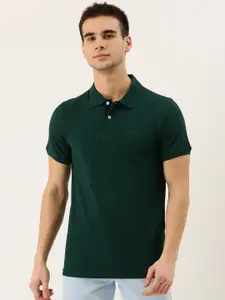 INVICTUS Men Green Solid Polo Collar T-shirt