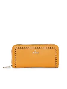 Lavie Women Yellow Solid Zip Around Wallet
