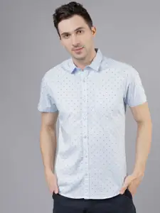 HIGHLANDER Men Blue Slim Fit Printed Casual Shirt