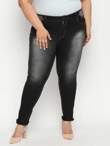 ZUSH Plus Size Women Black Regular Fit Mid-Rise Clean Look Jeans