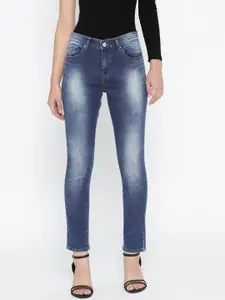 SPYKAR Women Navy Blue Adora Skinny Fit Mid-Rise Clean Look Cropped Stretchable Jeans