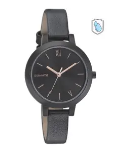 Sonata Busy Bees Women Black Analogue watch NL8141NL02