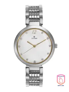 Titan Women White Analogue Watch 2480SM09