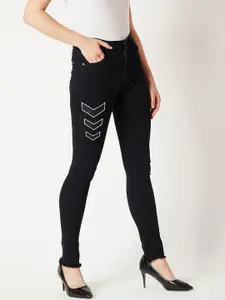 Miss Chase Women Black Slim Fit High-Rise Clean Look Jeans