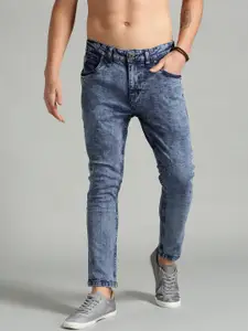 Roadster Men Blue Skinny Fit Mid-Rise Acid Wash Clean Look Stretchable Jeans
