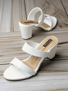 Shoetopia Women White Solid Heels