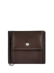 Eske Men Brown Solid Leather Money Clip