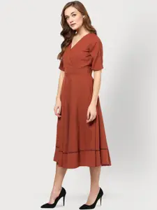 Miss Chase Women Red Fit and Flare Dress