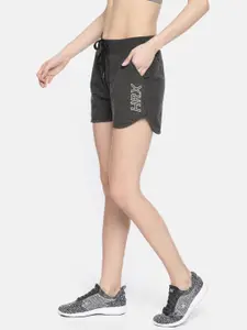 HRX by Hrithik Roshan Women Charcoal Grey Solid Lifestyle Regular Fit Sports Shorts