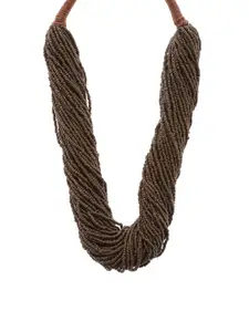 Bamboo Tree Jewels Brown Metal Handcrafted Necklace