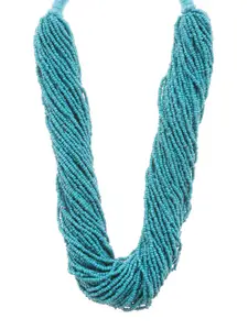 Bamboo Tree Jewels Blue Metal Handcrafted Necklace