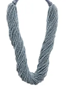 Bamboo Tree Jewels Blue Metal Handcrafted Necklace