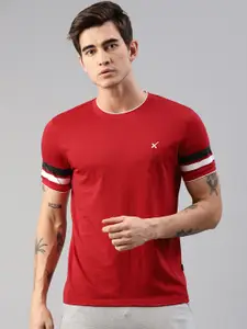 HRX by Hrithik Roshan Men Red Solid Lifestyle Regular Fit Tshirt