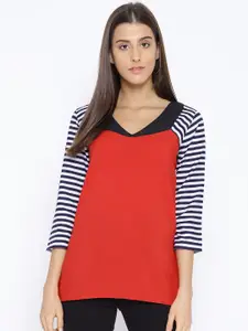 Karmic Vision Women Red Solid Top